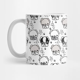 Pug French Bulldog dog lover art graphics design Mug